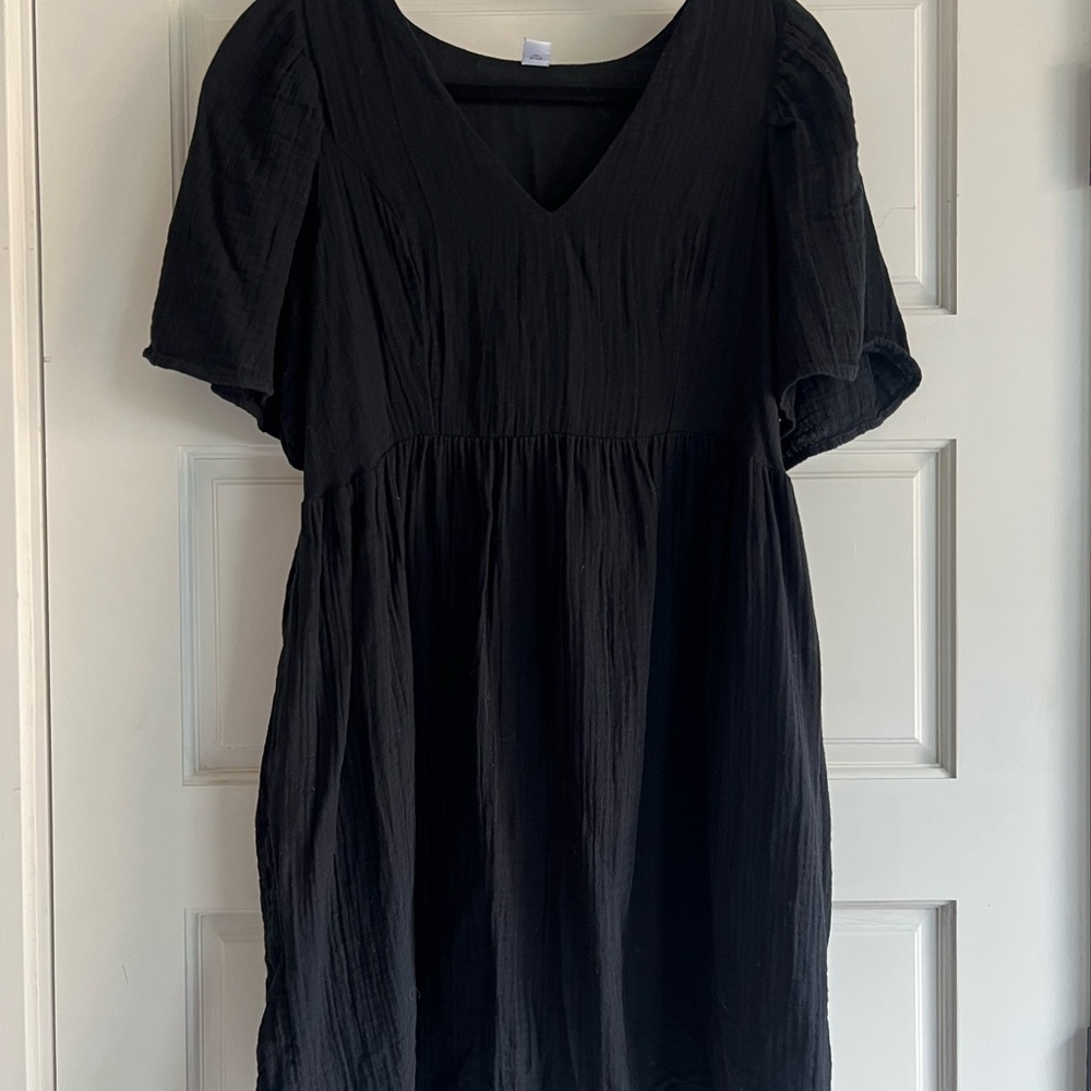 Black V-Neck Women's Top